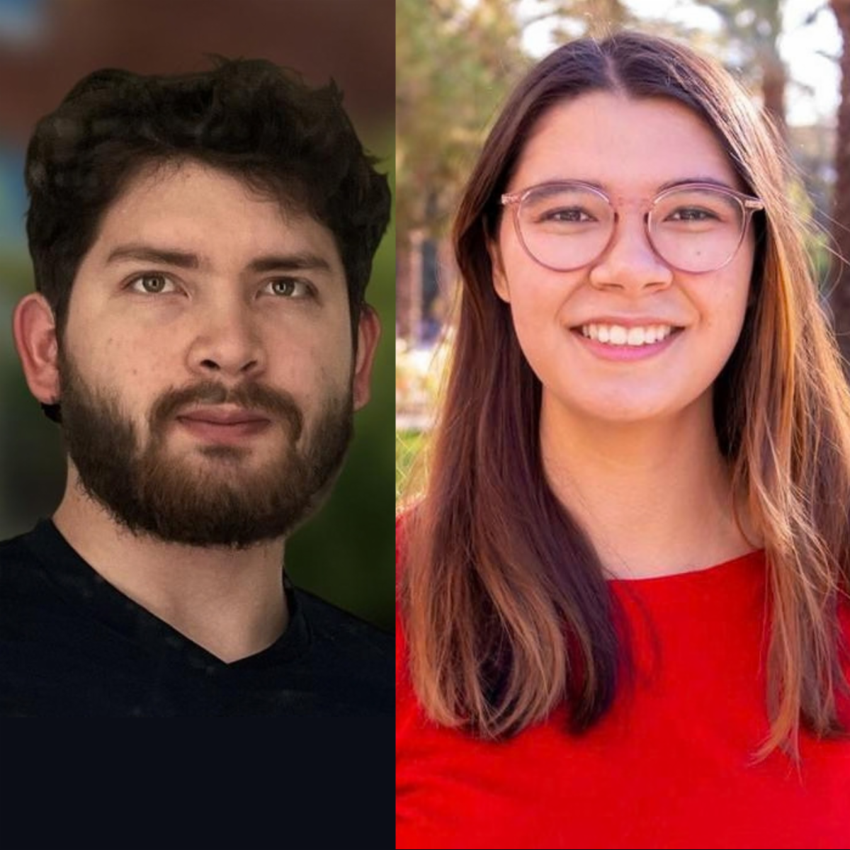 Dual image showing SaÃºl Flores (left) and Holly Hemesath (right)  