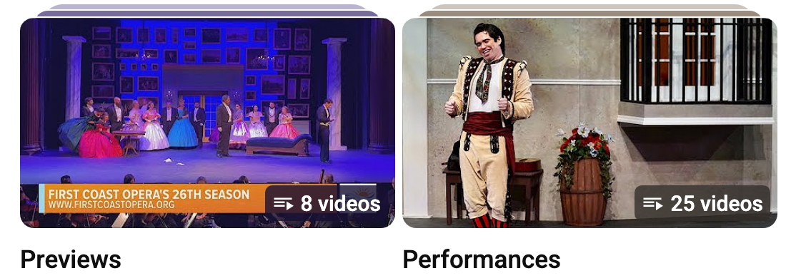 YouTube previews and performances