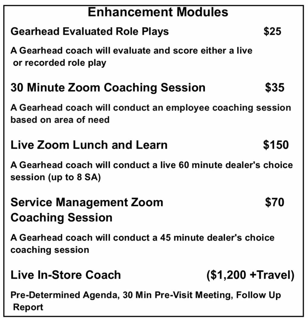 GearHead Service Training