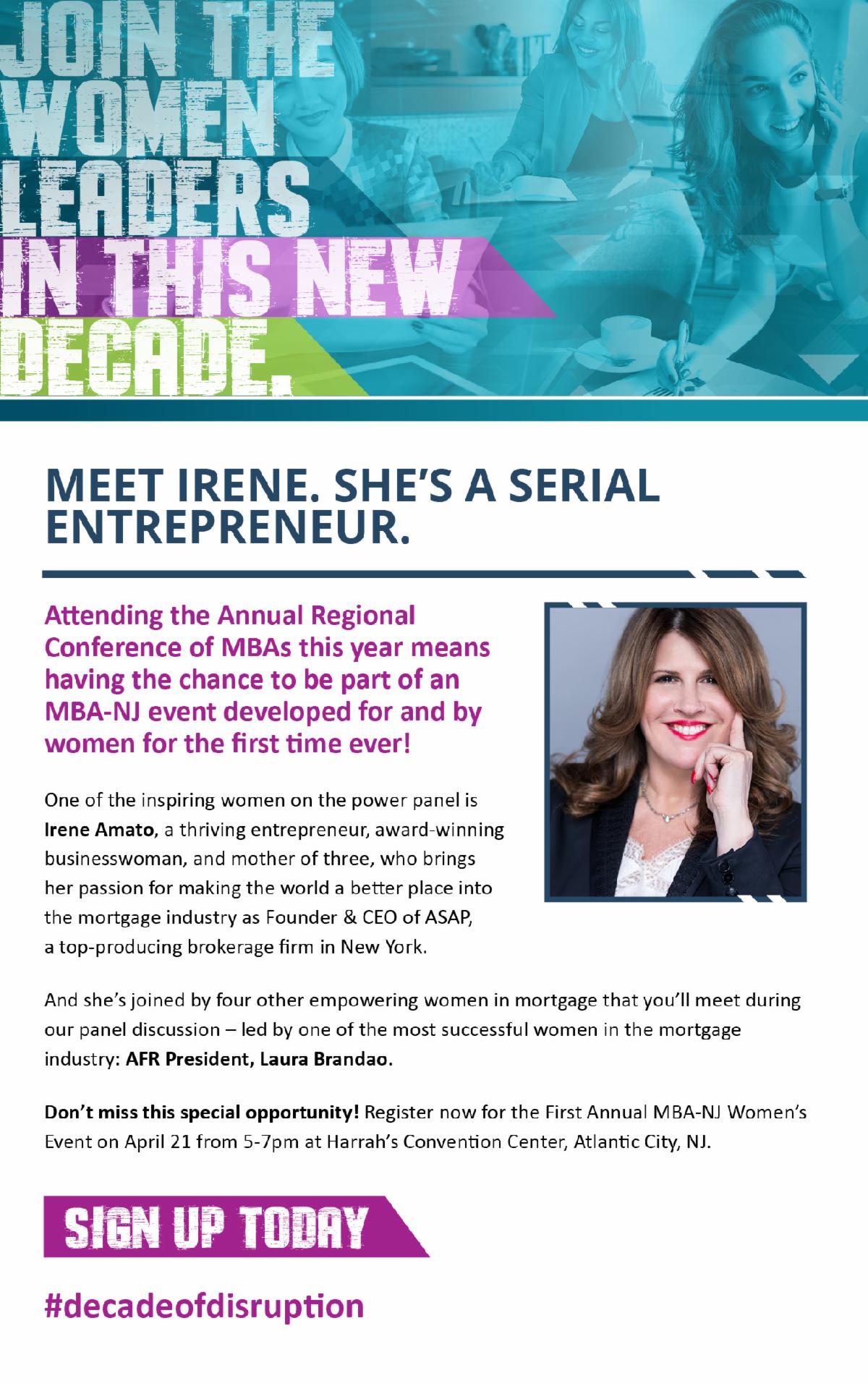 Meet Inspiring Women Like Irene Amato at the MBANJ Women Meet Inspiring Women Like Irene Amato at the MBANJ Women