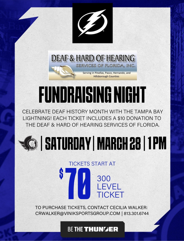 Funraiser nigyht at Tampa Bay lightning $70 per ticket March 28