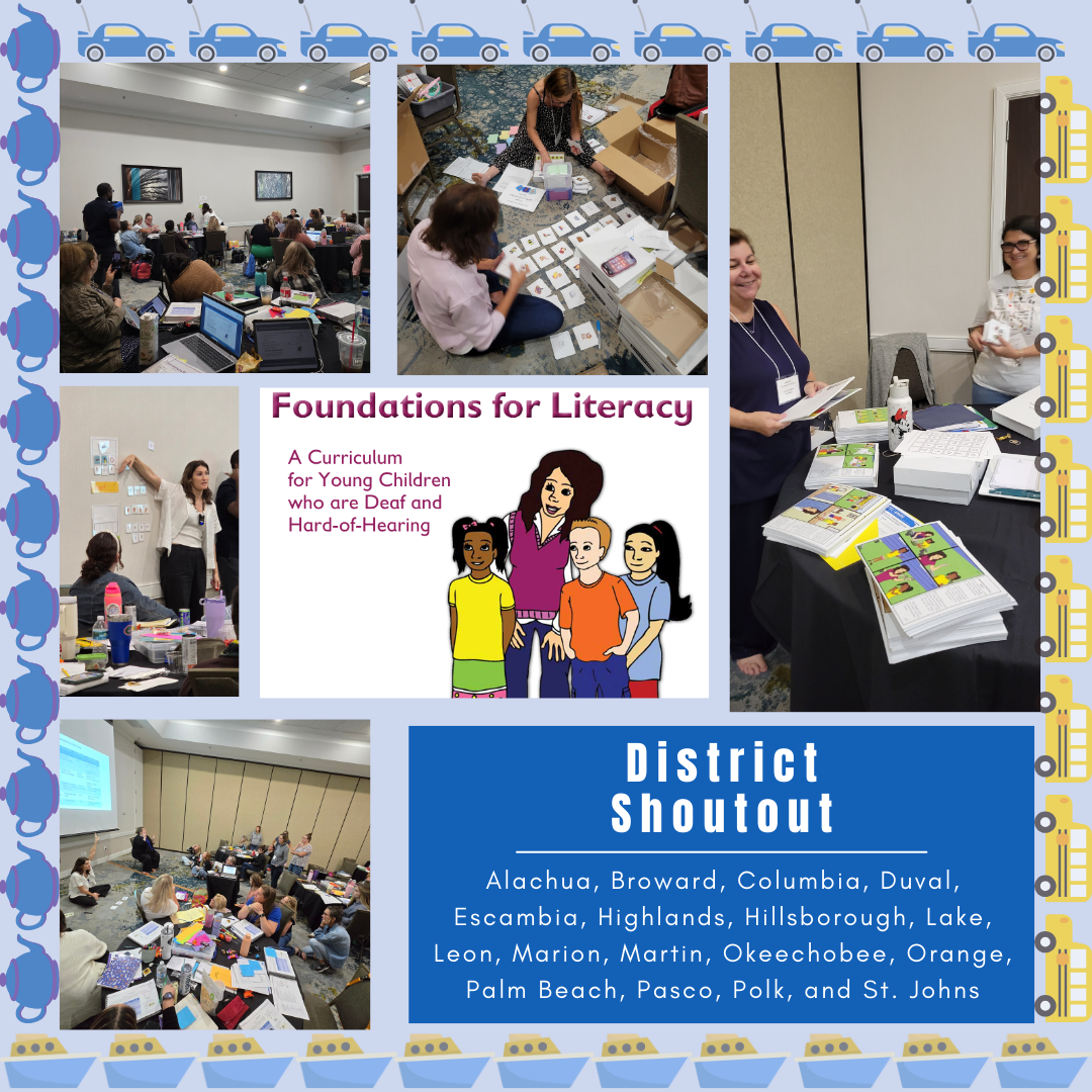 Foundations for literact district shoutout. Images of teachers during the foundations for literacy training. 