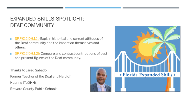 First slide of Famous Deaf People Slides