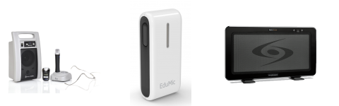 Picture of 3 examples of different Remote Hearing assistive technology 