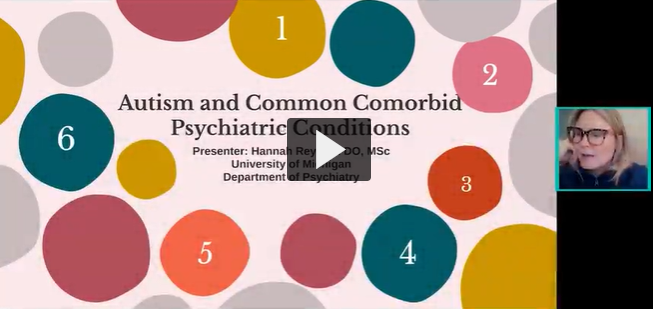 Title slide for MC3 recorded module Autism and Common Comorbid Psychiatric Conditions.