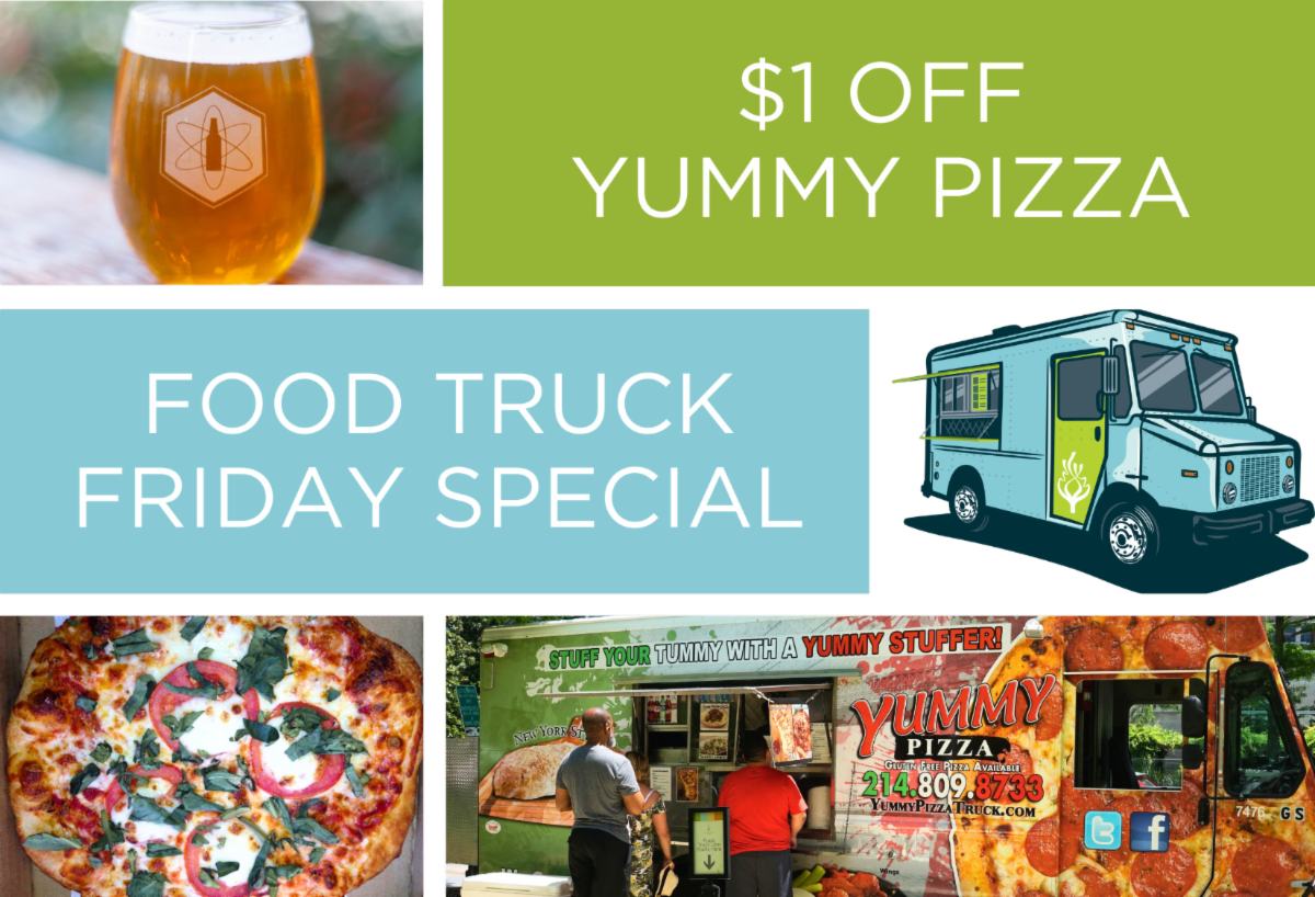 June 21, Food Truck Friday Special with Yummy Pizza and Manhattan Brewing Project
