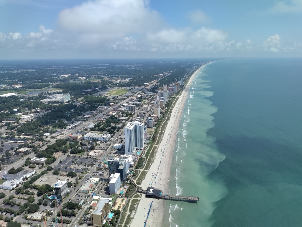 A birds-eye view of Myrtle Beach, SC