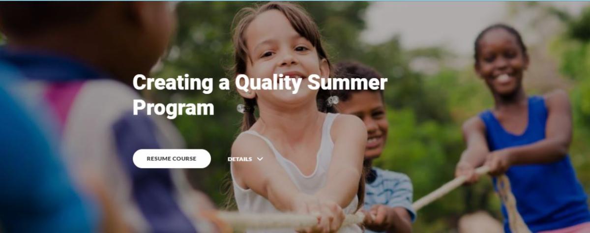 screenshot of building a quality program course