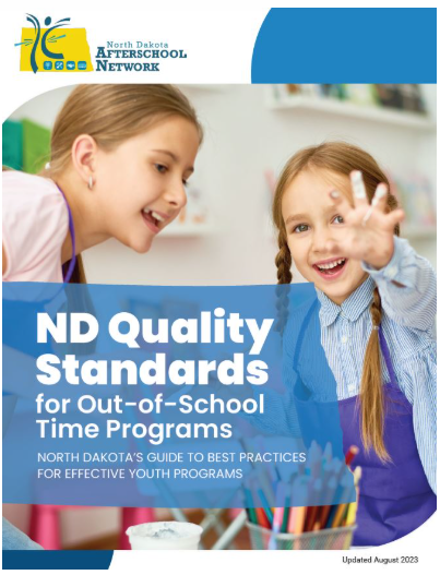 the cover of the ND quality standards for out of school time programs