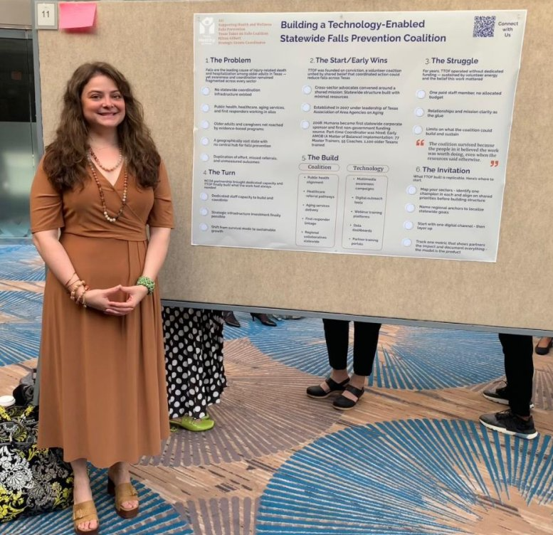 Hilton Gilbert presenting at NCOA national conference with Falls Prevention Coalition poster