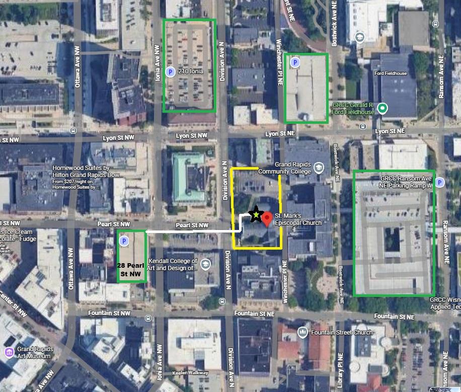 st maps nearby parking map