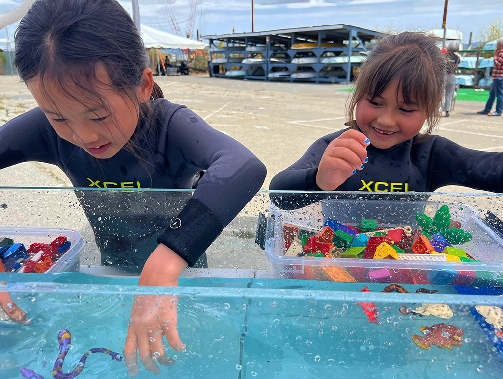 Girls at the Wave Tank