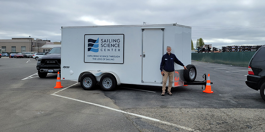 Lars Anderson in front of the SSC Trailer