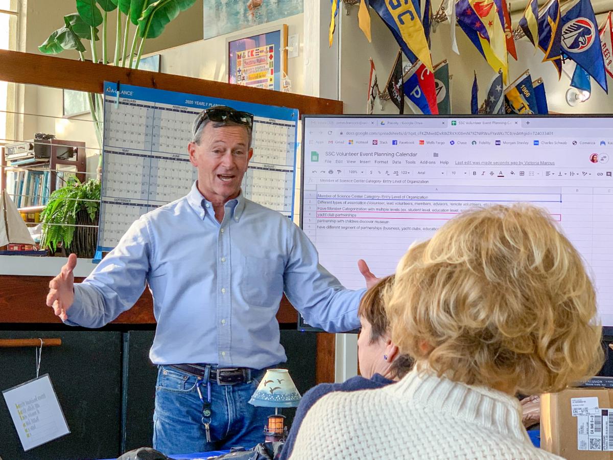 Jim Hancock speaking to the group.