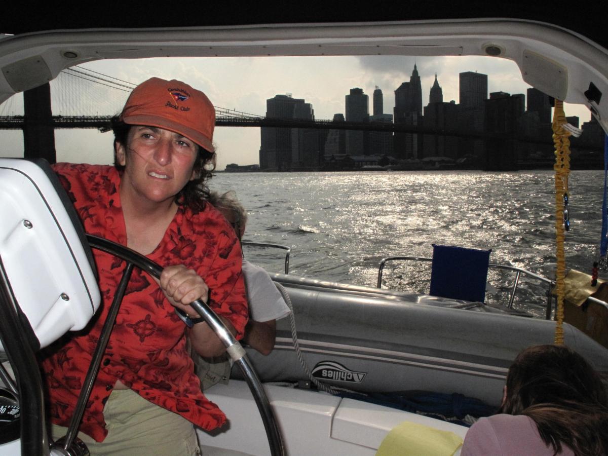 Vasilia helming on the Hudson