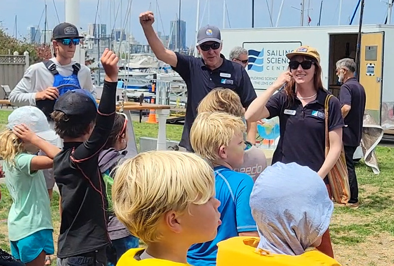 Natalie and Steve rallying the team