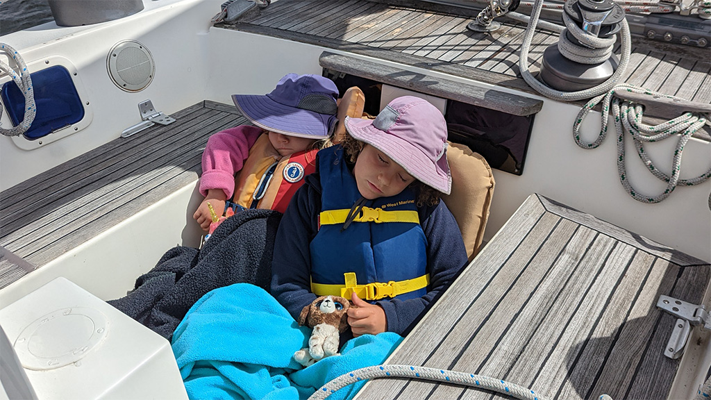 Girls Asleep in the Cockpit