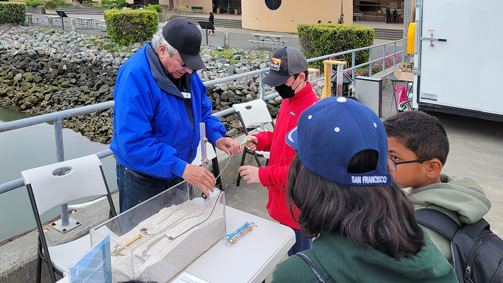 Glen demonstrating the Anchoring Exhibit