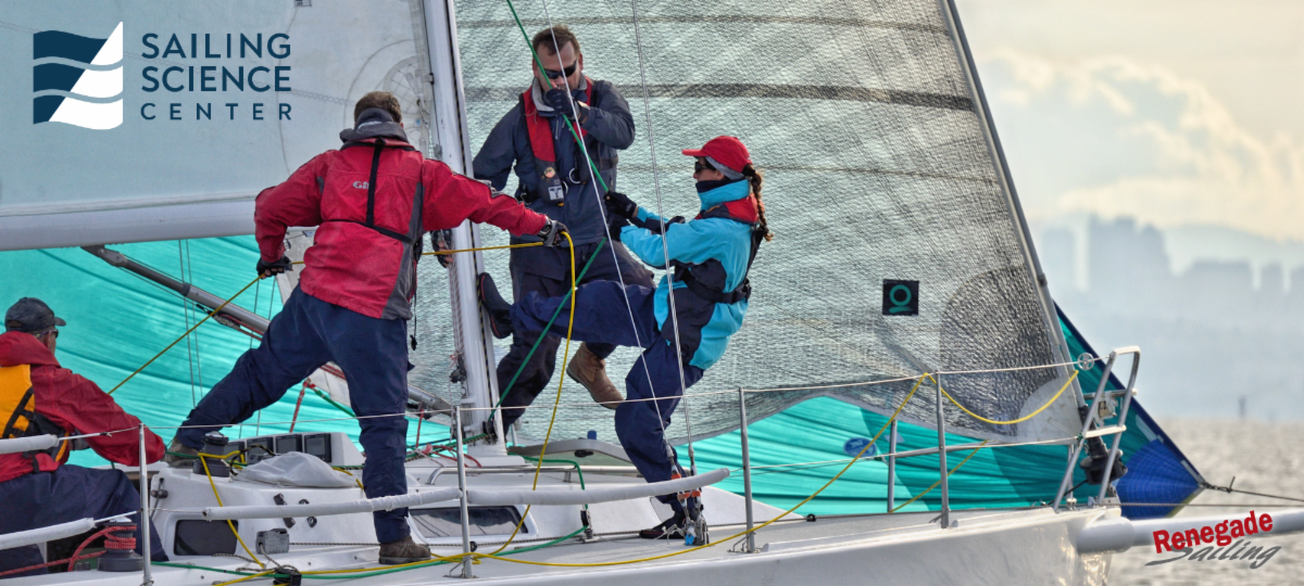 Racing Crew Hoisting a Spinnaker