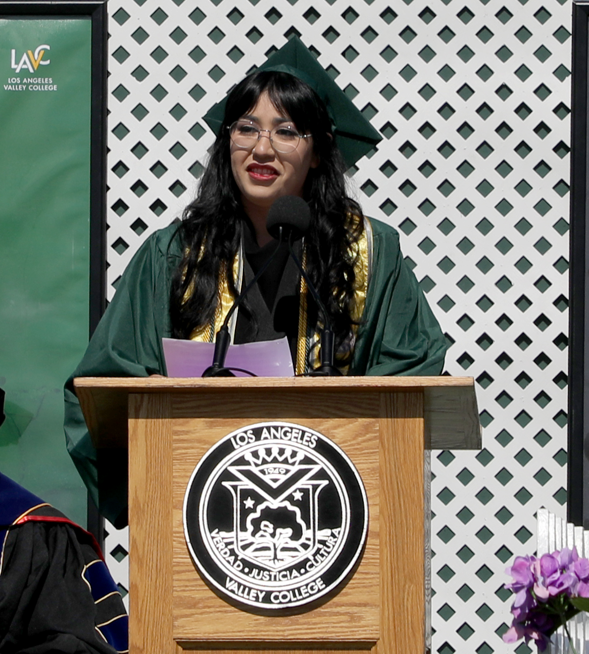 Chelsea Zavala addresses the Class of 2026 at Commencement