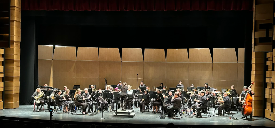 The LAVC Wind Ensemble performing on the mainstage of the Valley Academic and Cultural Center