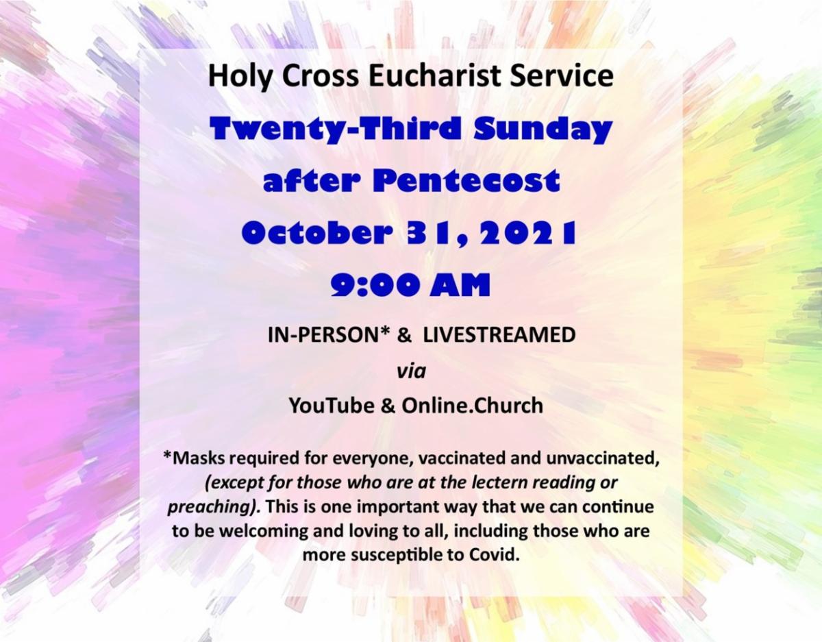 Transition Update; All Saints Sunday and much more in this weeks news