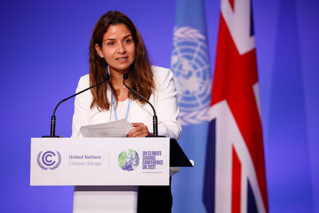 Morocco's Energy Minister Leila Benali speaks during the UN Climate Change Conference (COP26), in Glasgow, Scotland, Britain, November 4, 2021. REUTERS/Phil Noble