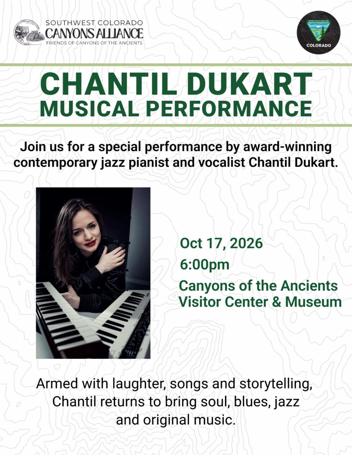 Chantil Dukart Musical Performance flyer