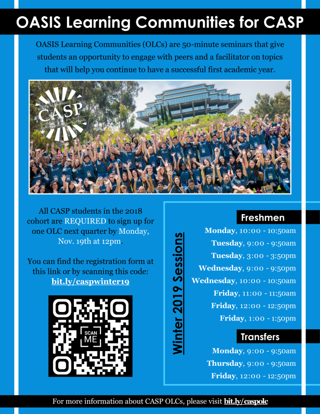 CASP OASIS Learning Communities Flier