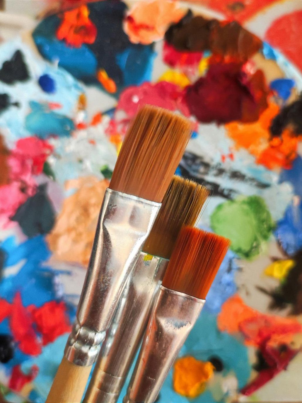 Photo of paint brushes and a palette