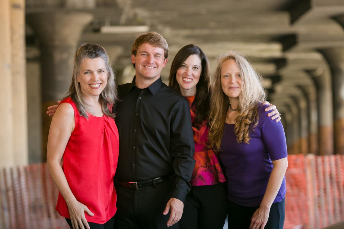 Photo of members of the Artaria String Quartet.