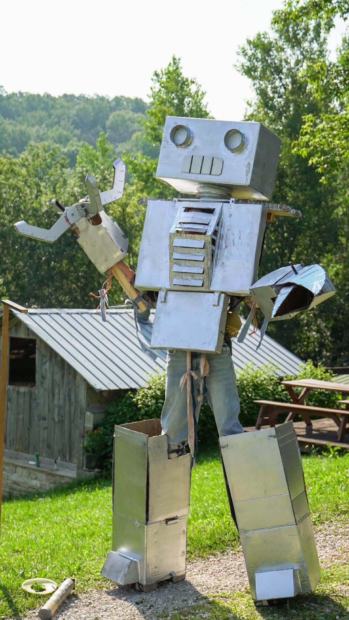 Giant robot puppet from 2025 Flourish Performance.