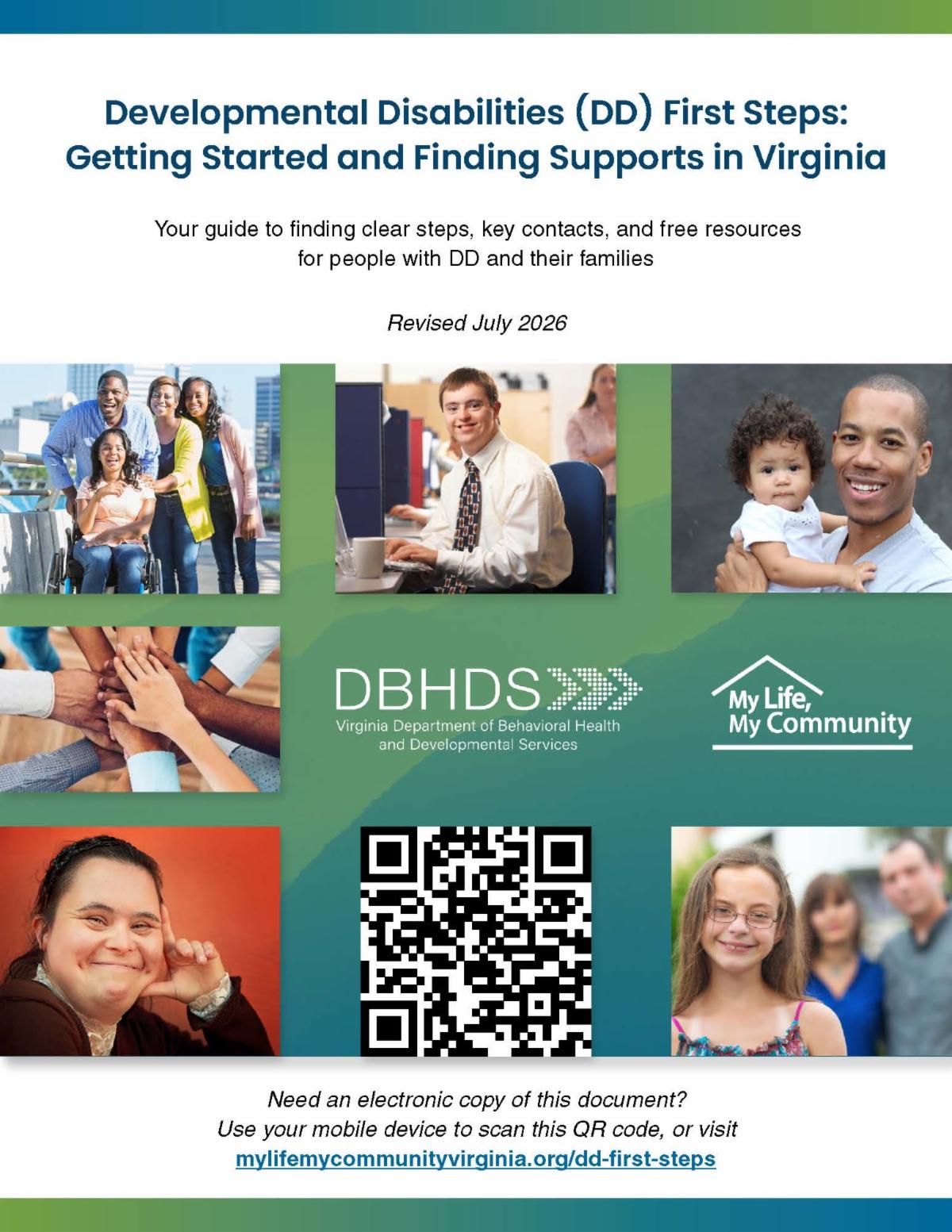 Cover of the Developmental Disabilities (DD) First Steps guide