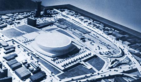 Old photo of the Superdome in 1970