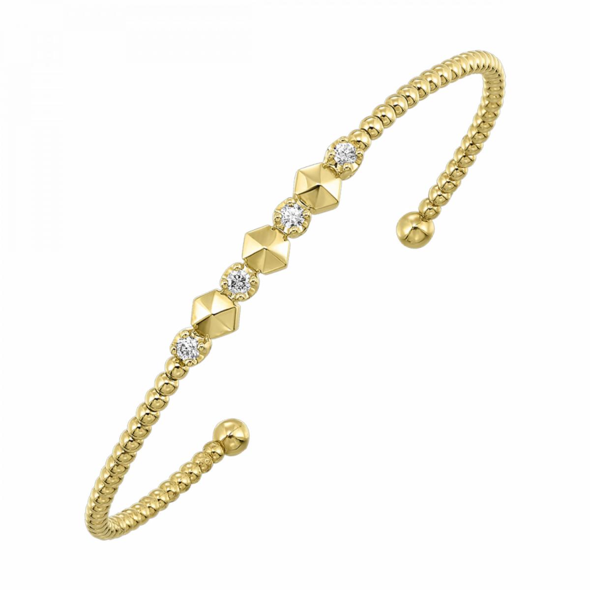 List Price $2400
Sale          $1200
14 kt 06 ct tw yg flex diamond bangle bracelet - adjustable
Clarity  I1
Color    H
