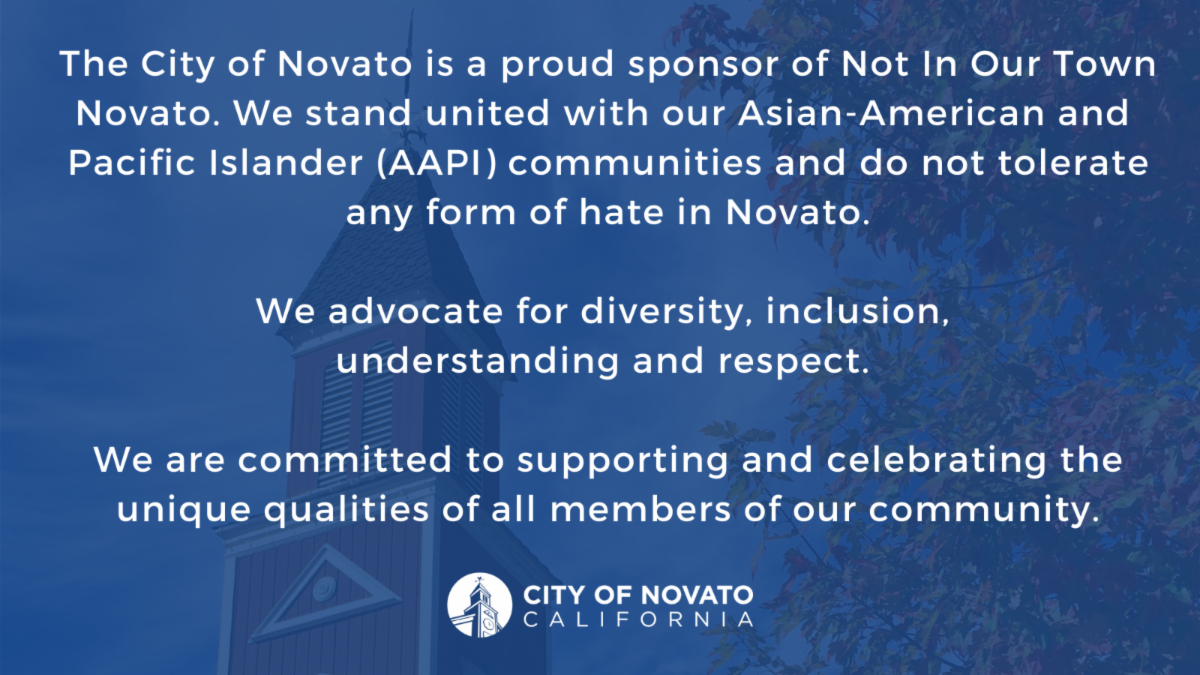 Novato Anti-Asian Hate Message