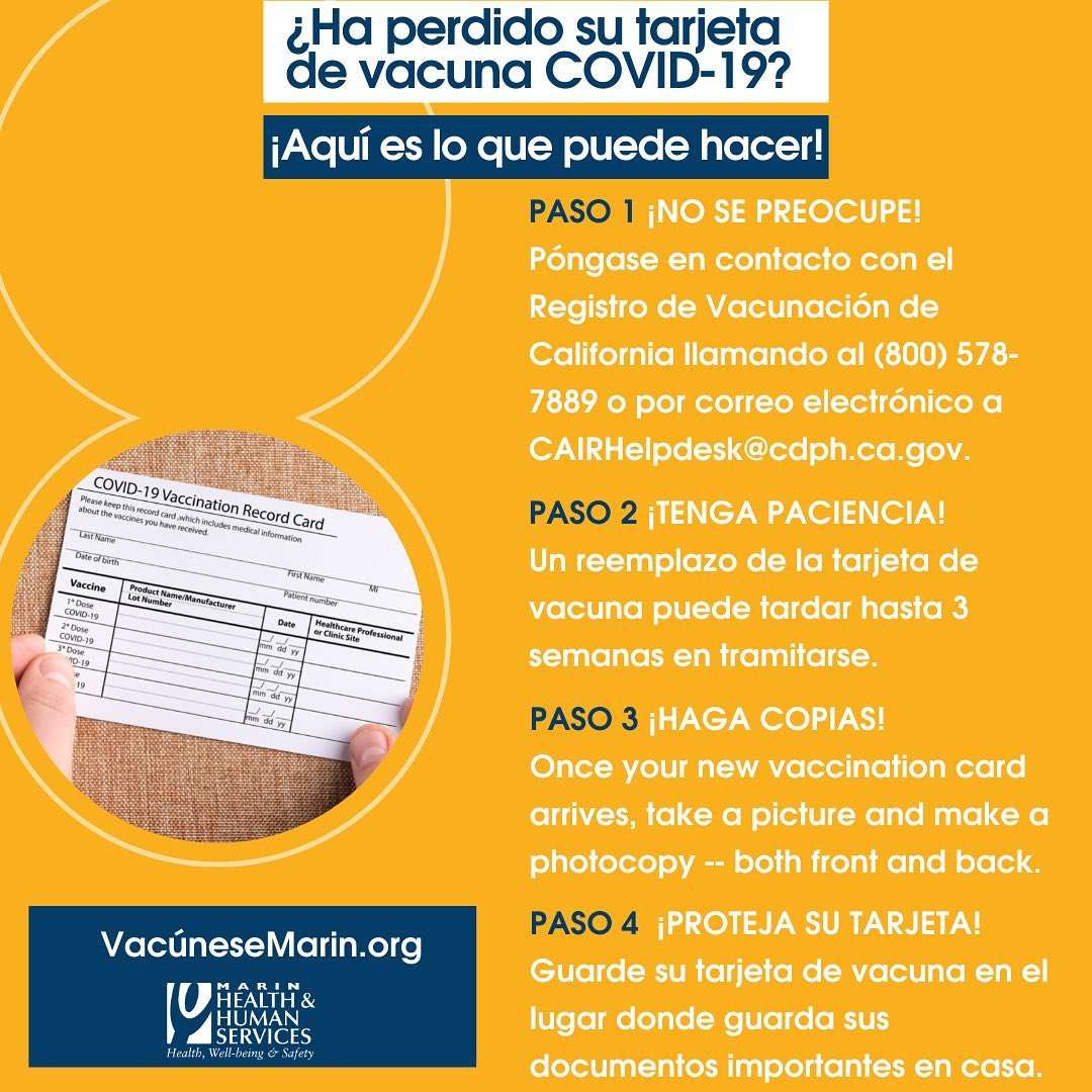 Lost your vax card - Spanish