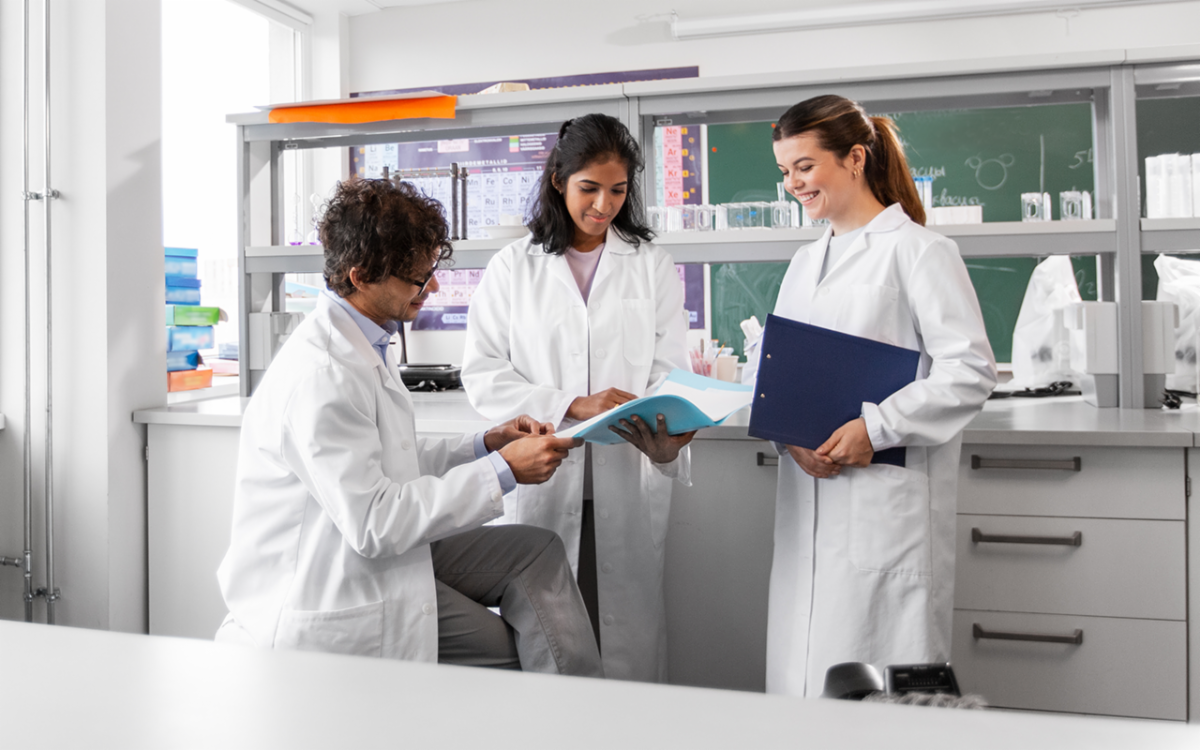 lab with 3 people