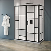 Caro 2 sided shower door in bathroom