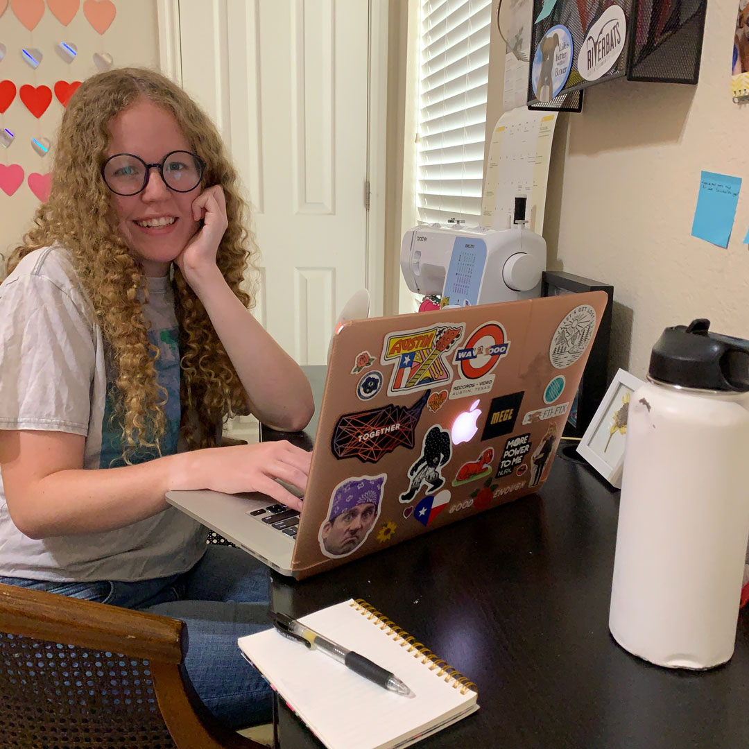 Alexa at her workspace