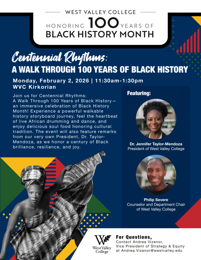 flyer for honoring 100 years of black history month
