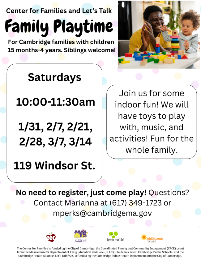 Saturday Family Playtime flyer
