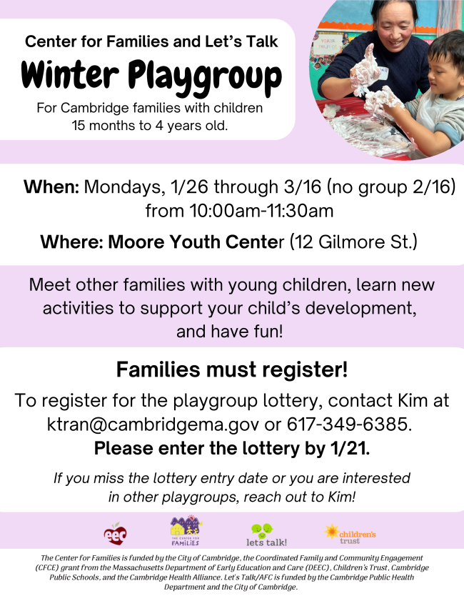 Winter Playgroup flyer