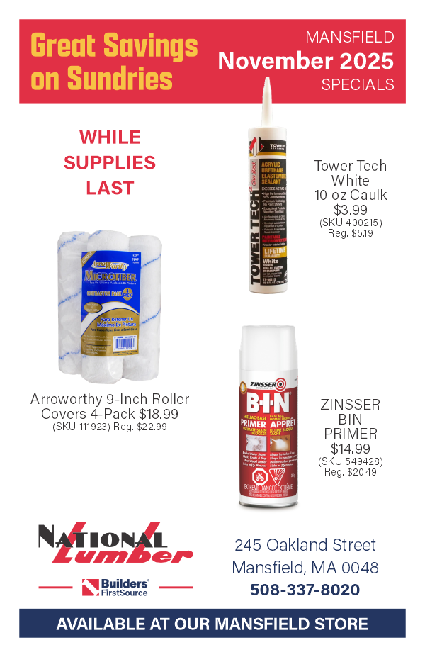 2025-11 MANSFIELD November Paint Supplies Specials