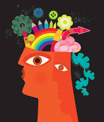 creativity red faces dream vision