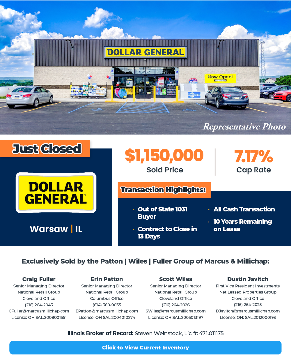 Just Closed Dollar General All Cash Transaction Warsaw, IL