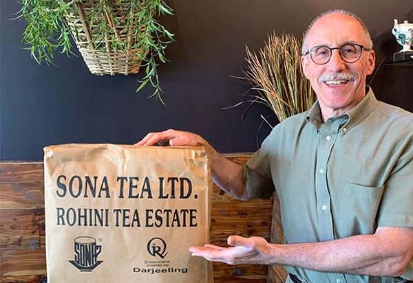Tim with Darjeeling tea shipment
