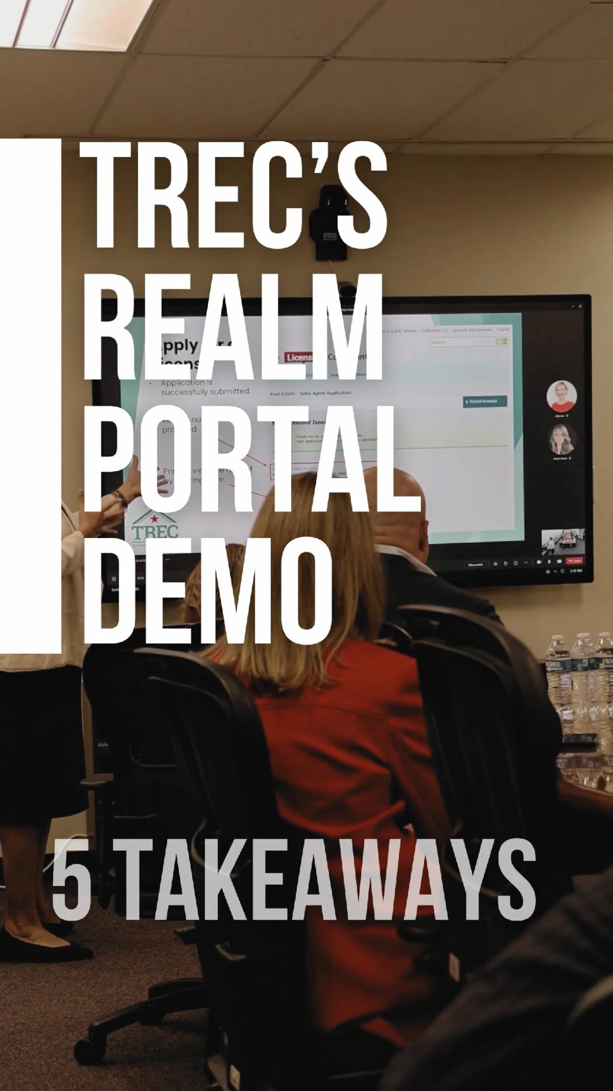 Licensing and Enforcement Directors demonstrating the REALM Portal during a Commission workshop.