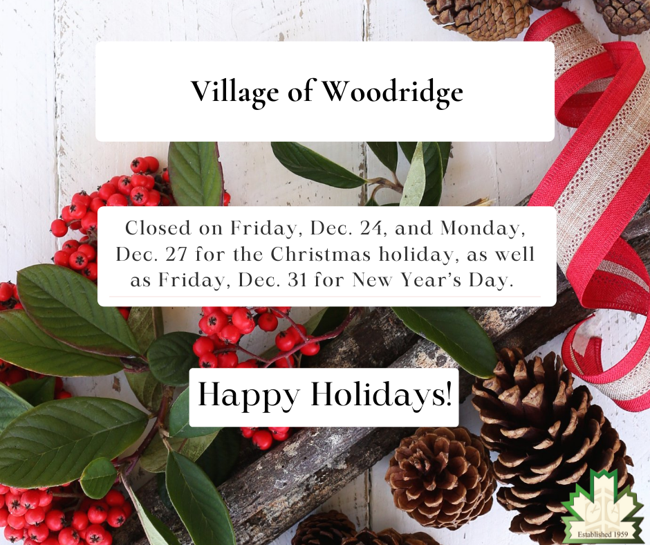 ENews FY22 Woodridge Budget Village Holiday Schedule