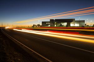 Flex Tech building at night